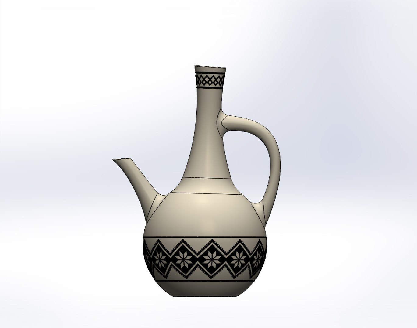 Elegant Coffee Pot With Ethnic Ornament SolidWorks 2021 Model 3D Model ...