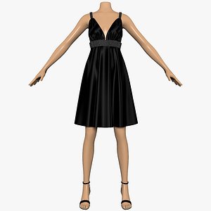dress sequins female mannequin 3d max