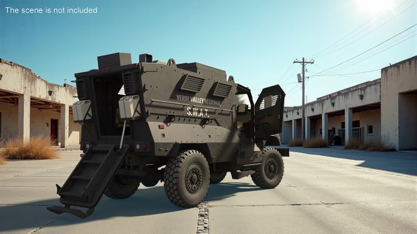 3D модель Автомобиль SWAT International MaxxPro Black Rigged ...
