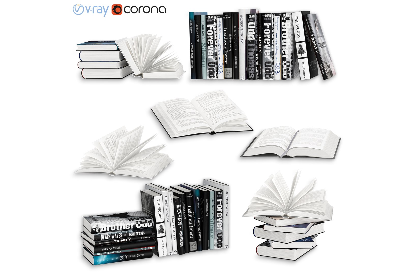 Open Books Set 3D - TurboSquid 1563611