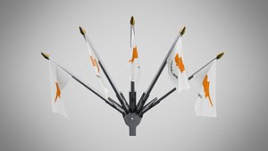3D Wall Mount Flags 5 Of Cyprus model