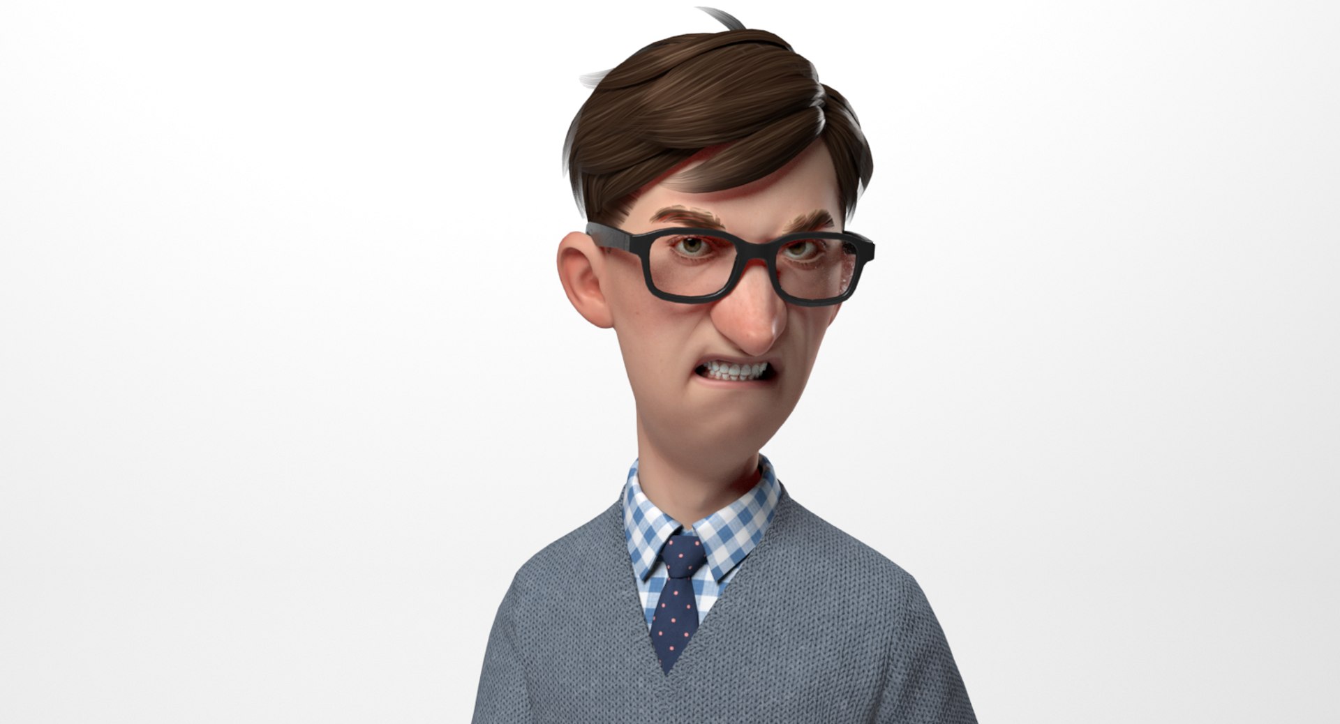 3D office guy cartoon tall model - TurboSquid 1305083