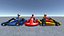 3 Low Poly Karts with Player 1