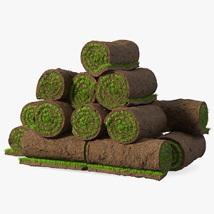 Rolled Lawn Middle Stack 3D model