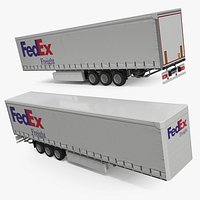 FedEx Freight Curtain Trailer White