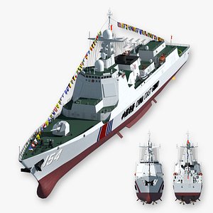 Type 052D-Variant Coast Guard Cutter China Coast Guard Warship 3D