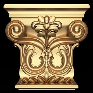 Carved Capital 07 3D model