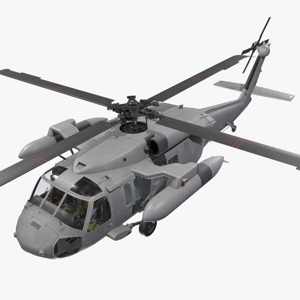 3D UH-60 Grey Basic Animation model