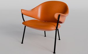 Realistic Orange Leather Chair