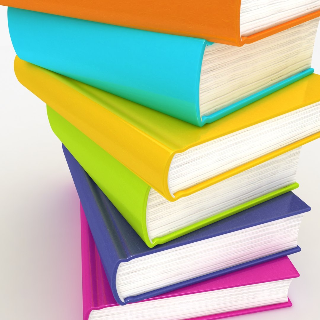 Realistic Colorful Books 3ds