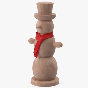 3D Wooden Snowman with Scarf