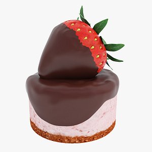 Strawberry cheesecake with chocolate 3D model