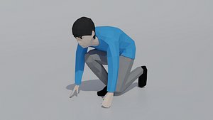 Low Poly Kid Starting Position model