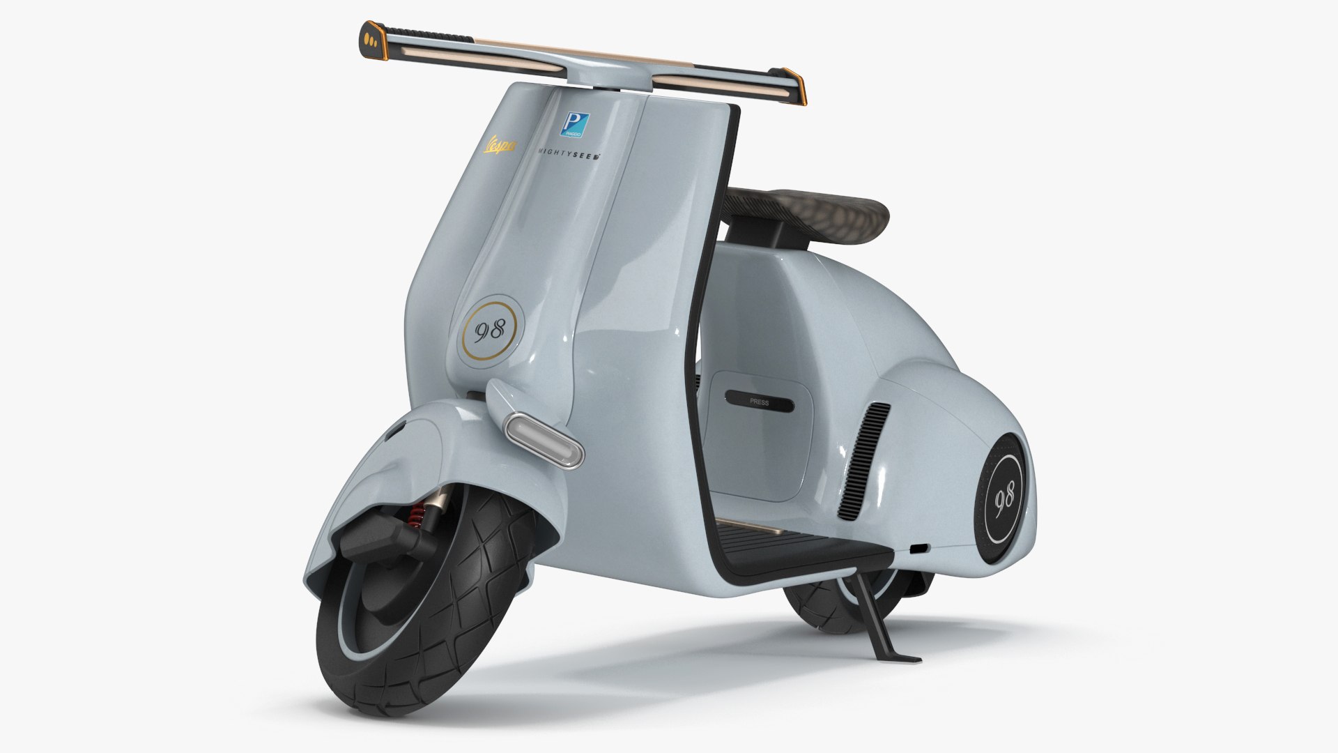 Electric Scooter Vespa 98 Blue Rigged 3D model preview