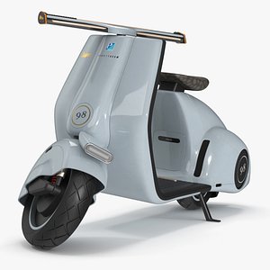 Electric Scooter Vespa 98 Blue Rigged 3D model
