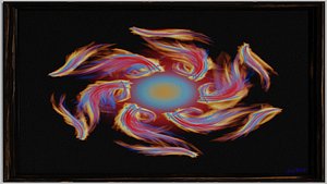 Painting With A Flaming Sun Motif