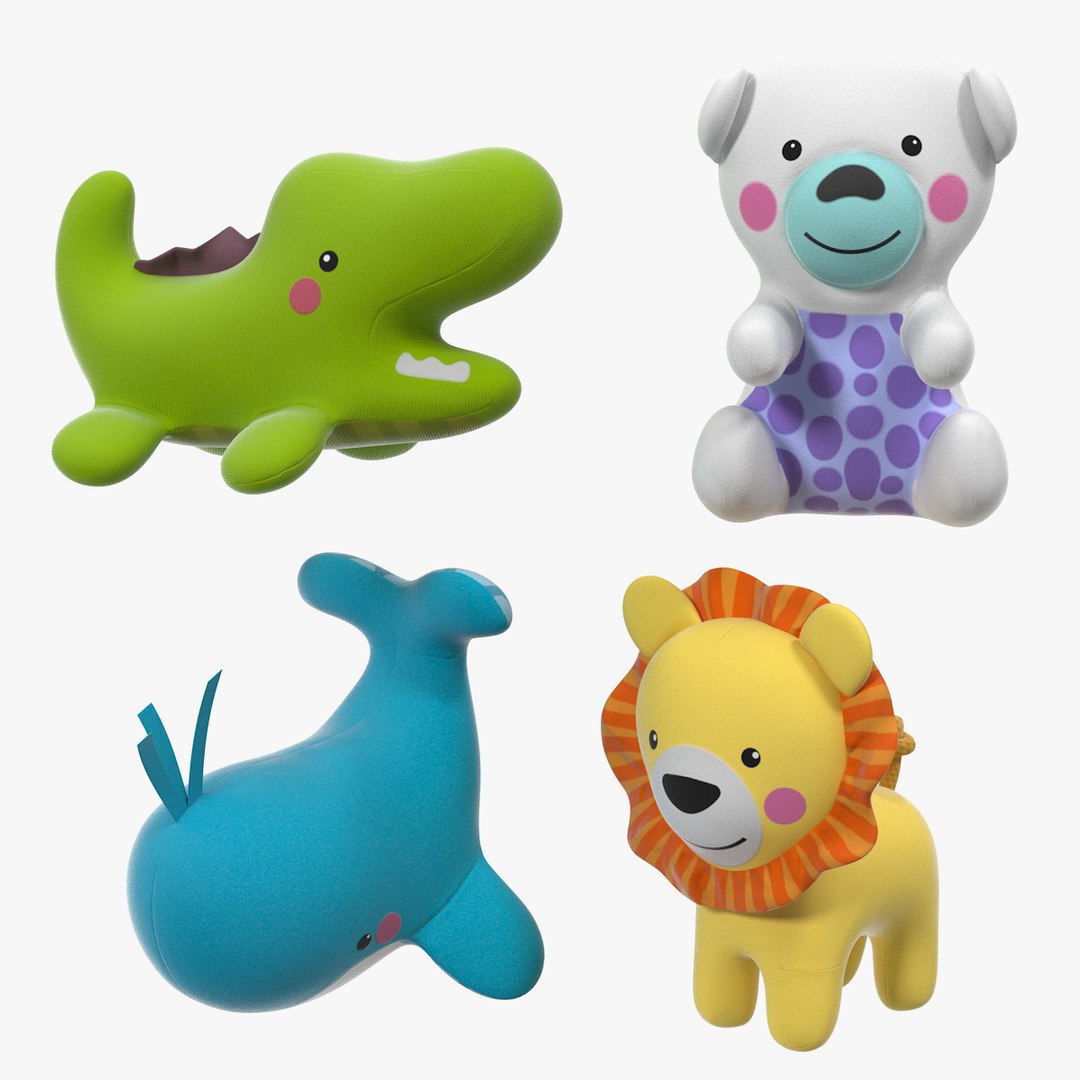 Baby Plastic Animal Toys 3D model preview