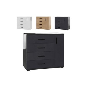 Komod INNOVO White Black Wood 3D model