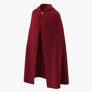 unisex red cloak hood 3D model