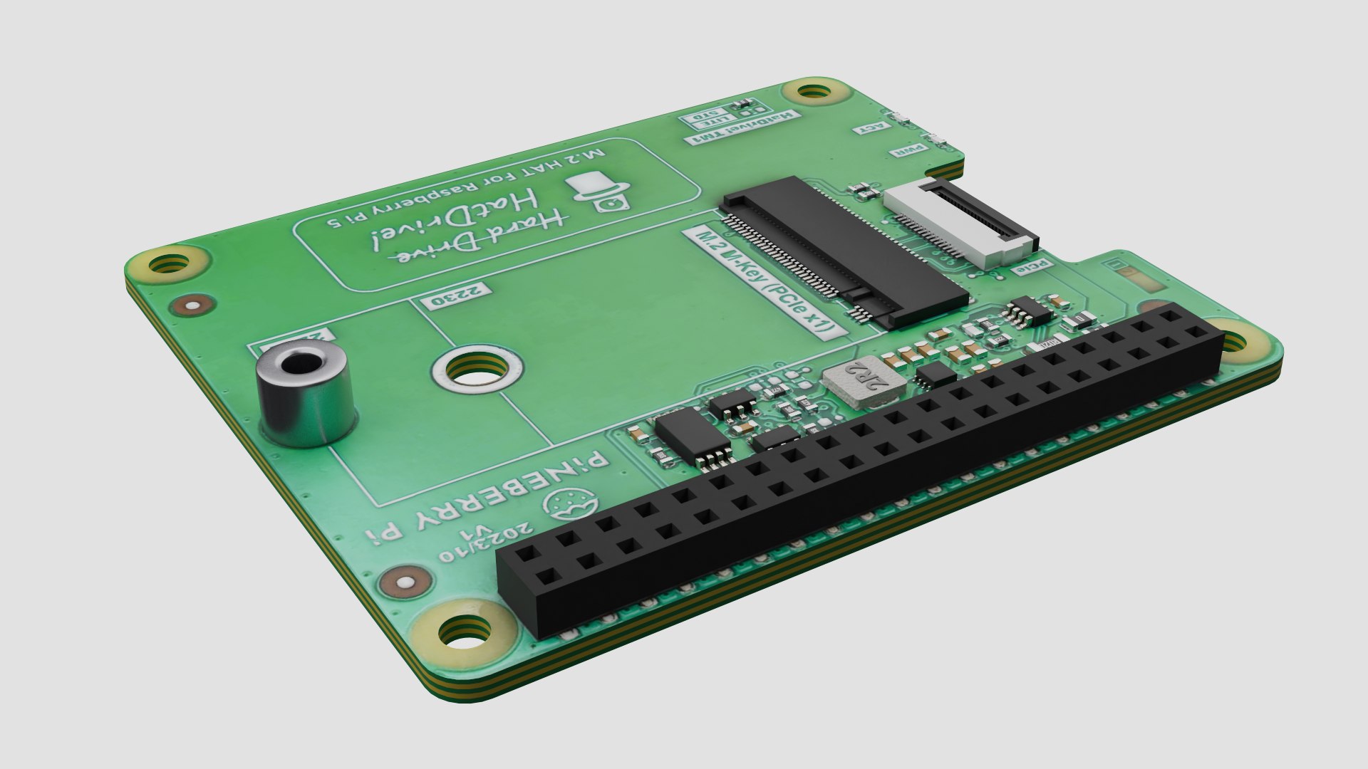 3d pineberry pi m2 hat turbosquid 2240068