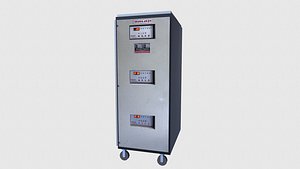 Three Phase Air Cooled Digital Servo Voltage Stabilizer 3D model
