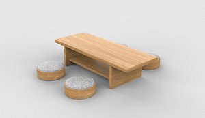 Japanese low table 01 3D model 3D model
