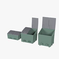 Industrial Dumpster Set - Front Load Steel Waste Container 3 Sizes