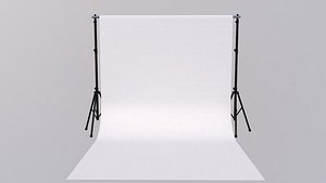 Empty Photo Studio White Backdrop Kit 3D