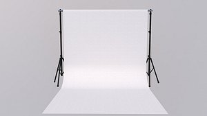 Empty Photo Studio White Backdrop Kit