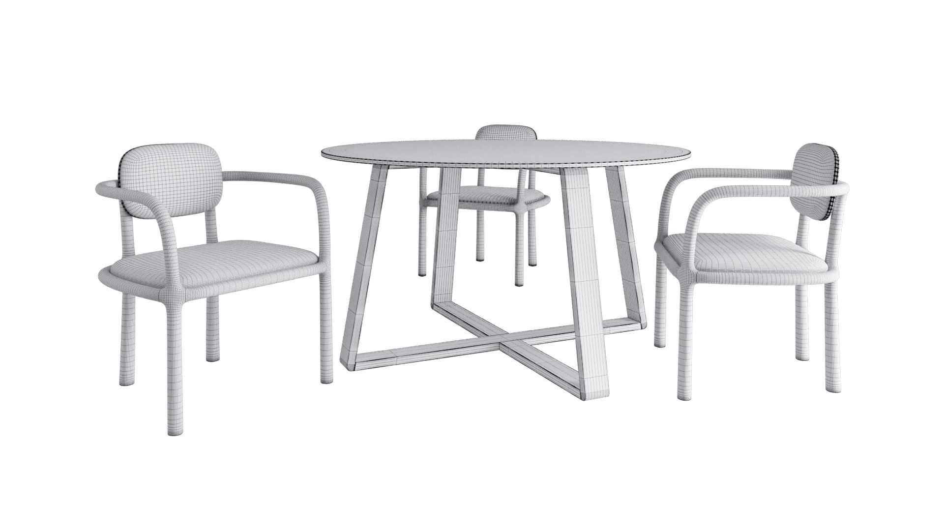 3D Trastevere dining table and Roma dining chair model - TurboSquid 2122249