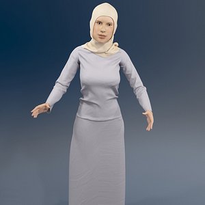 Arabic woman real cloth simulation conversation loop animation 2