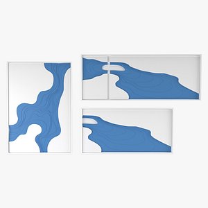 Panno River Wall Art decor 3D model