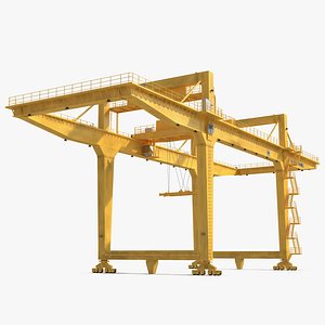 rail mounted gantry container crane 3d model