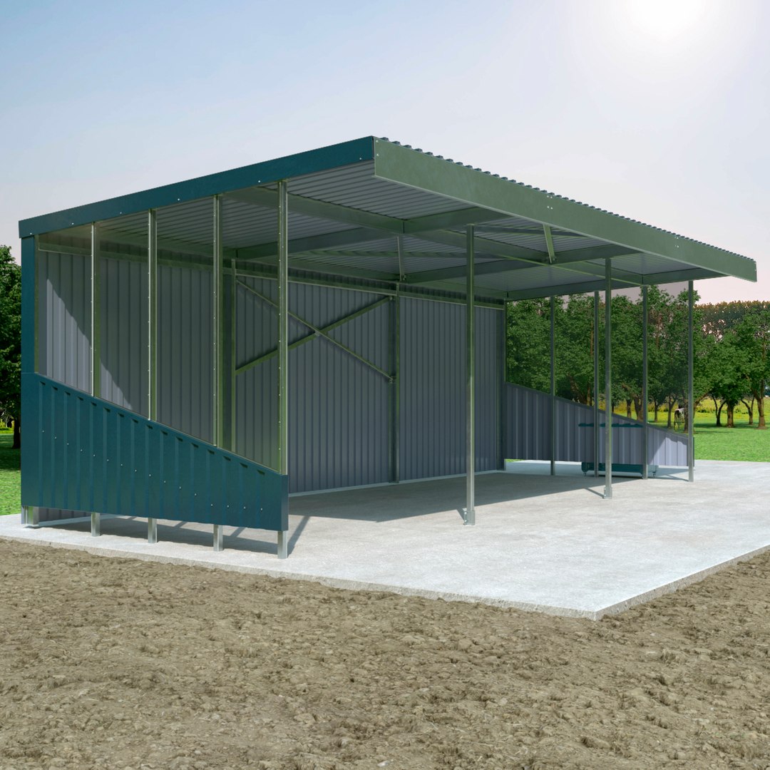 Shed for Agricultural Machinery 3D model preview