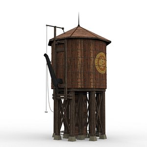 Railroad Water Tower 3D