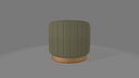 Modern Olive Green Tufted Round Ottoman 3D Furniture Models