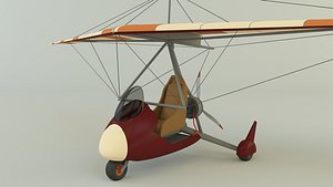 3D winged paramotor vehicle model