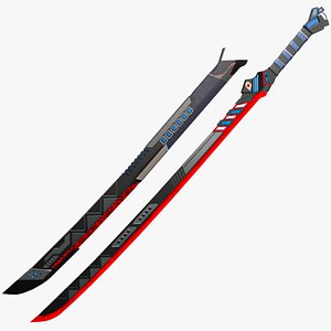Sci-Fi Sword 02 All PBR Unity UE Textures Included 3D model