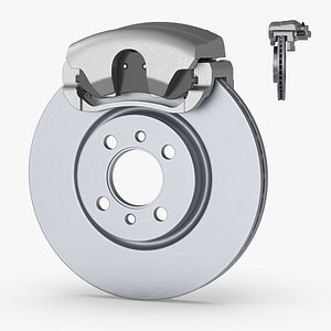 Ventilated Brake Disc with Gray Caliper