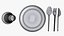 Plastic tableware set plate knife spoon cup