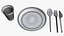 Plastic tableware set plate knife spoon cup
