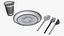 Plastic tableware set plate knife spoon cup