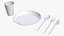 Plastic tableware set plate knife spoon cup
