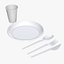 Plastic tableware set plate knife spoon cup