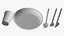 Plastic tableware set plate knife spoon cup