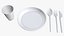 Plastic tableware set plate knife spoon cup