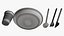 Plastic tableware set plate knife spoon cup
