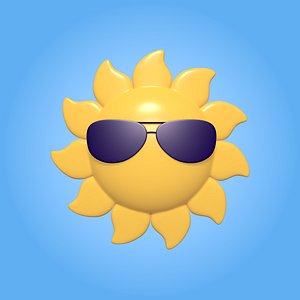 cartoon sun 3D