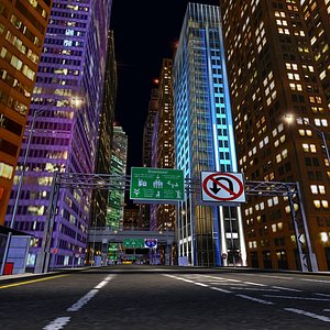 night city scene 3d max