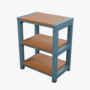 Wood and Steel Retail Display Shelving - 600 x 400 x 750 mm 3D model